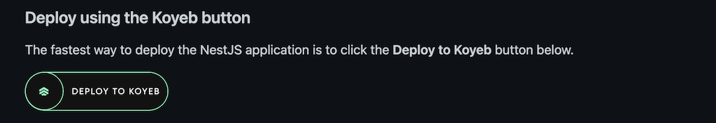 Feature - "Deploy to Koyeb" button