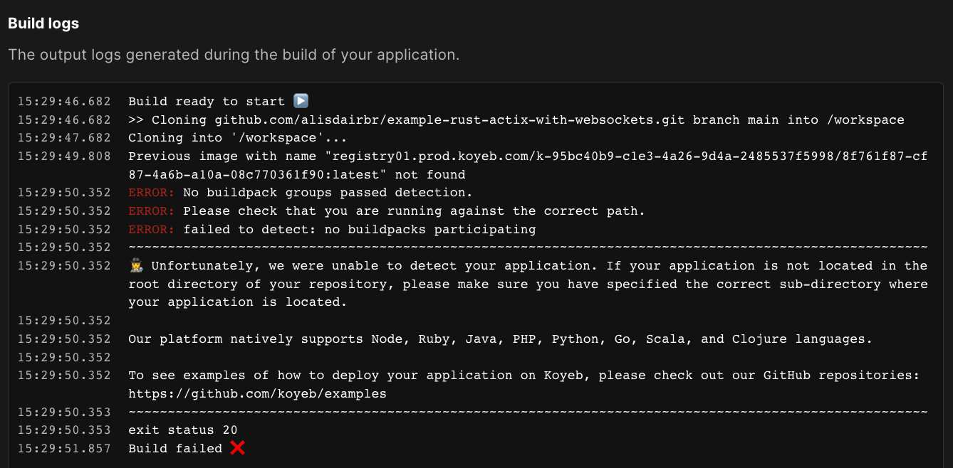 Build error message on app detection failure, Koyeb Terraform provider improvements, and more