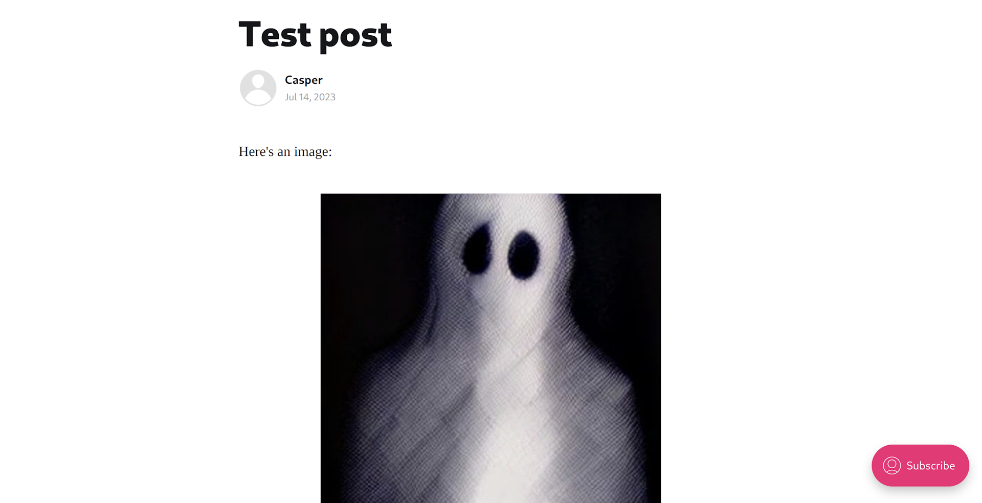 Ghost blog create post with image