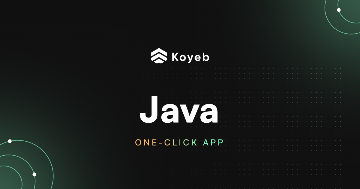 Deploy Java One-Click App - Koyeb