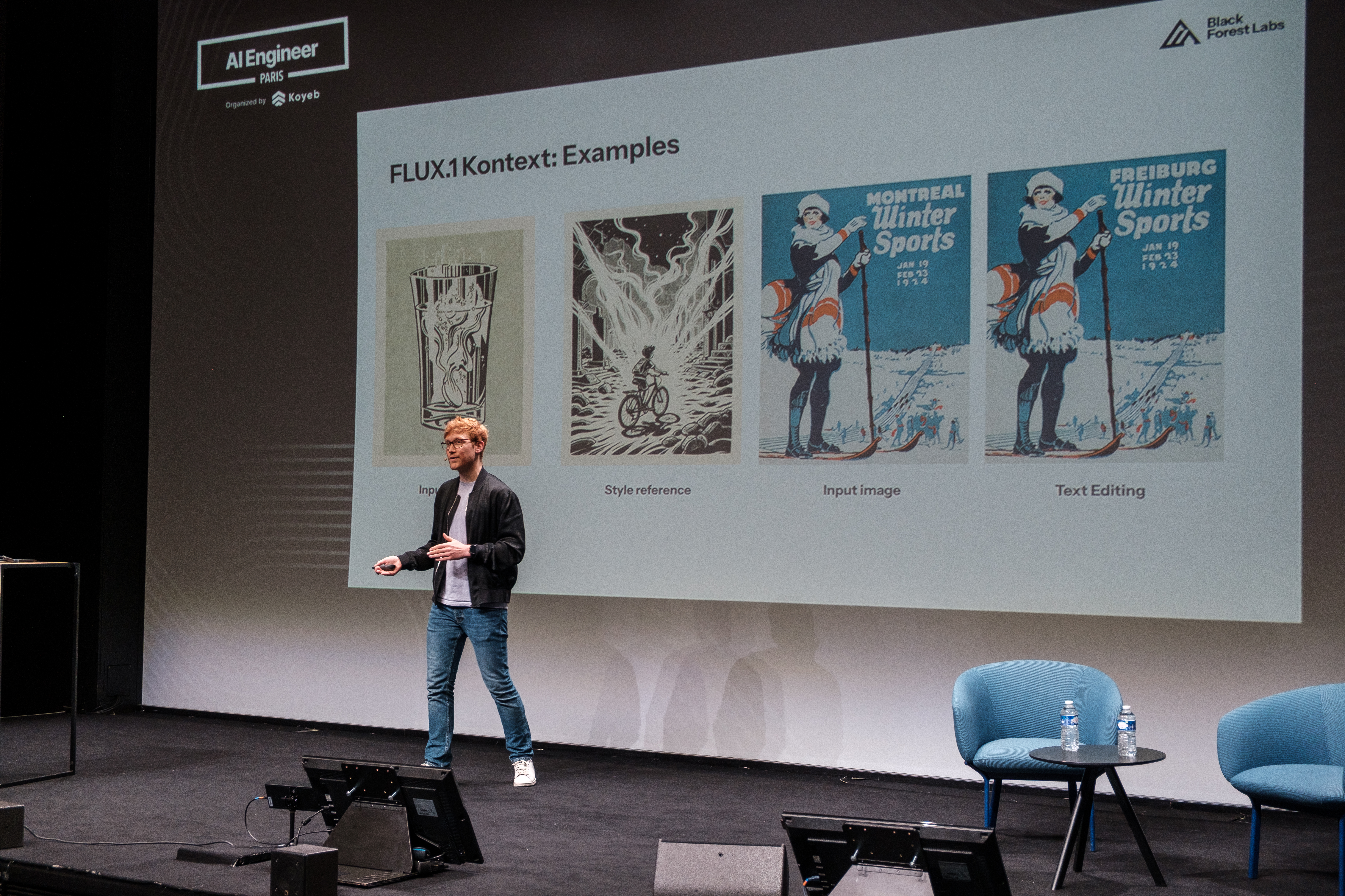 Andreas Blattmann from Black Forest Labs addresses the audience