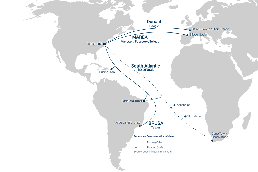 Map of submarine cables