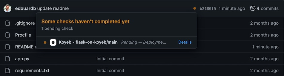 GitHub commit status