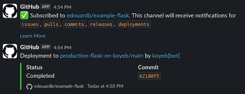 GitHub Slack integration