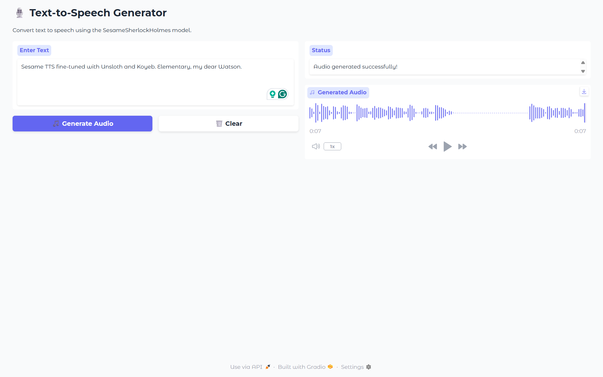 Click to generate audio