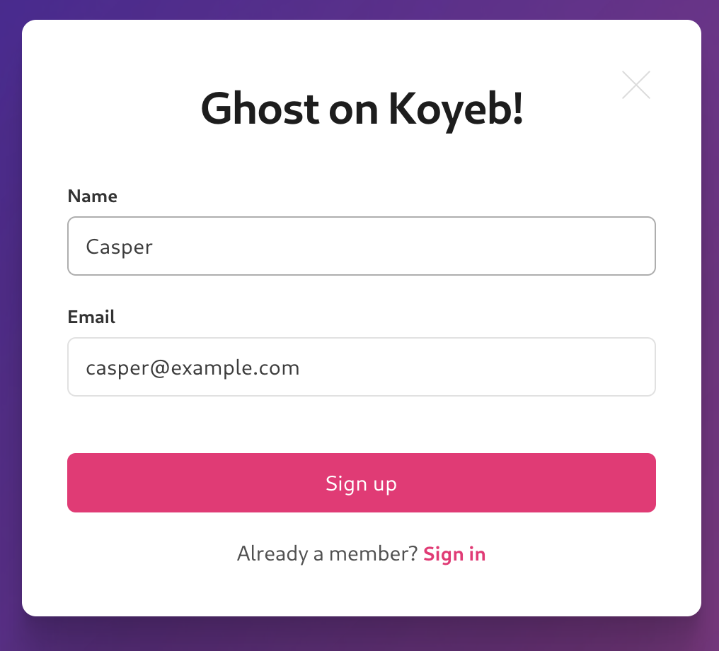 Ghost test subscription