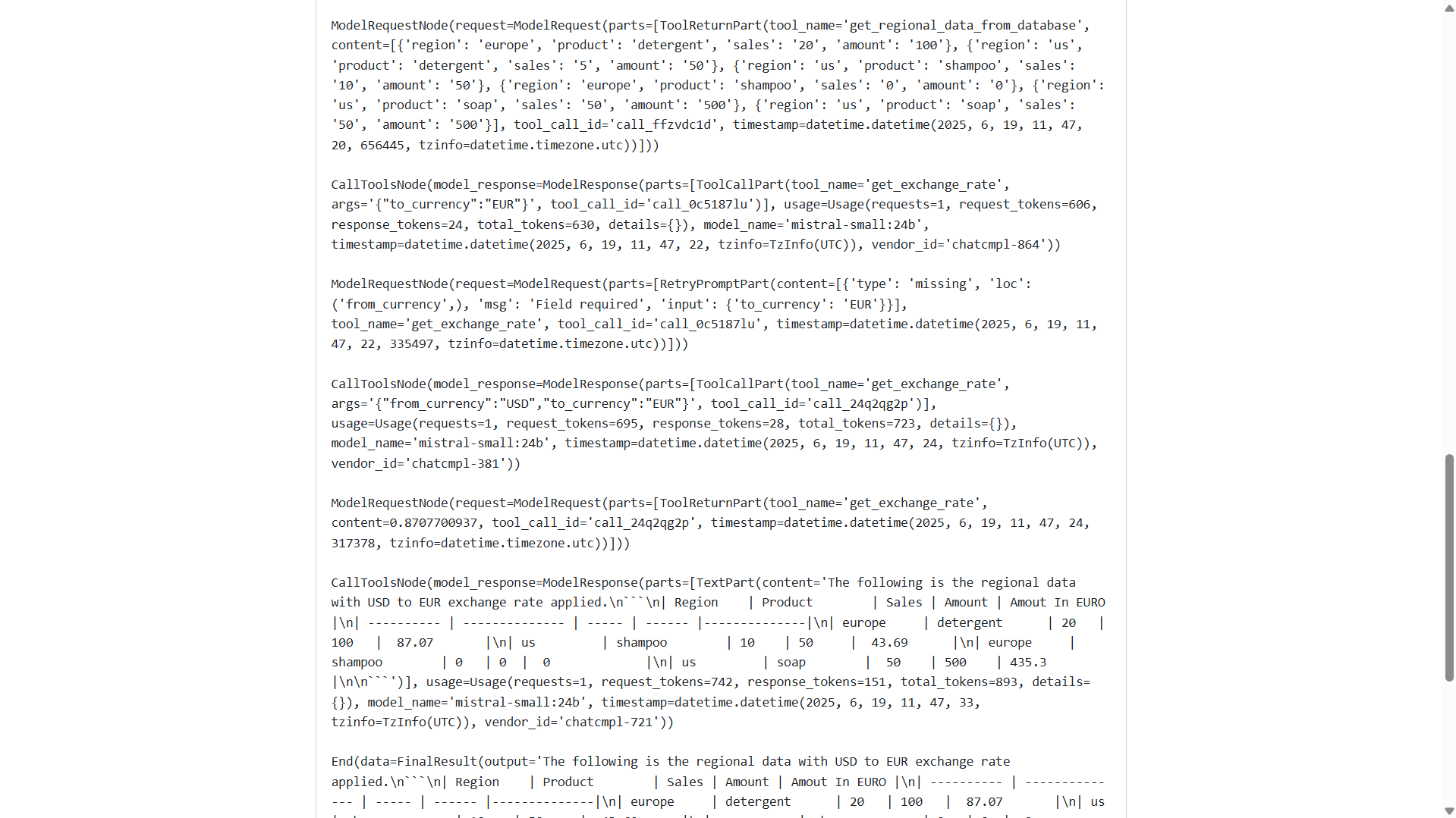 Execution Log