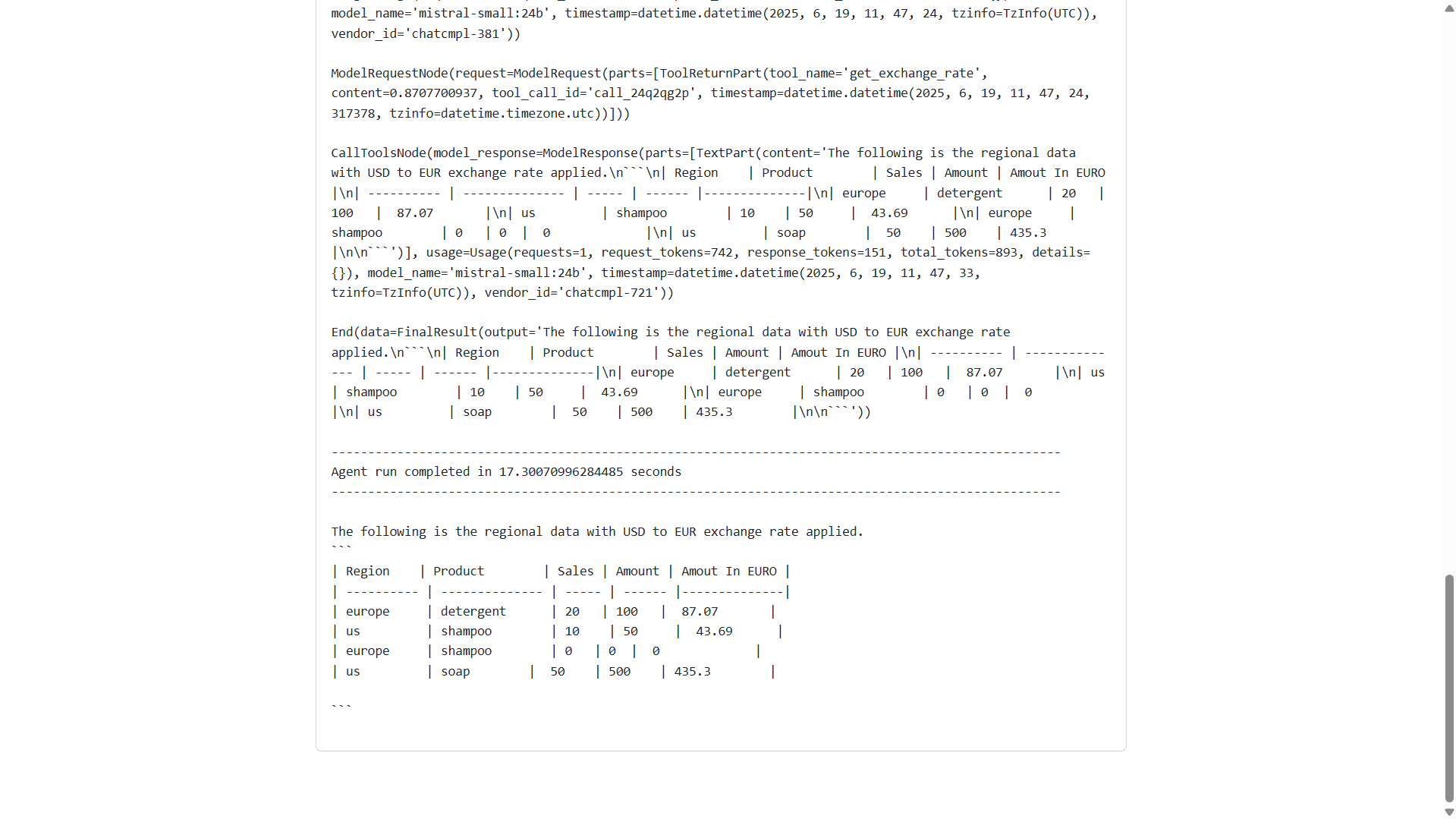 Execution Log